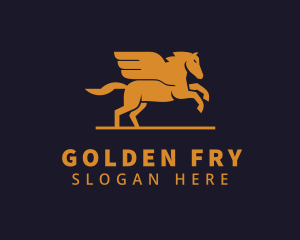 Golden Pegasus Wings logo design