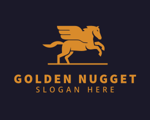 Golden Pegasus Wings logo design