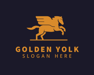 Golden Pegasus Wings logo design