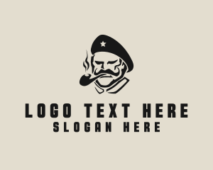 Angry - Smoking Soldier Man logo design