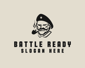 Soldier - Smoking Soldier Man logo design