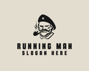 Angry - Smoking Soldier Man logo design