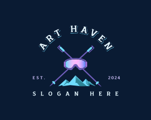 Ski Mountain Snowboarding  logo design