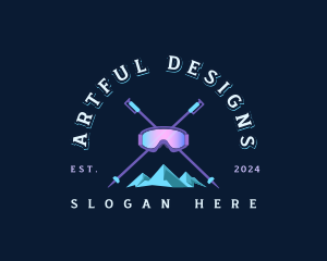 Ski Mountain Snowboarding  logo design