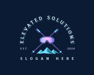 Ski Mountain Snowboarding  logo design