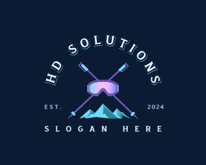 Ski Mountain Snowboarding  logo design