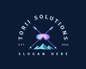 Ski Mountain Snowboarding  logo design