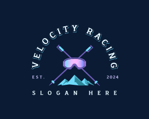 Ski Mountain Snowboarding  logo design