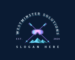 Ski Mountain Snowboarding  logo design