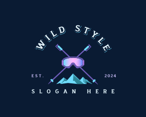 Ski Mountain Snowboarding  logo design