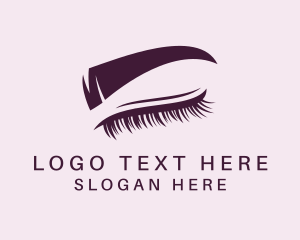 Eyelash Perm - Pretty Eyelash Eyebrow logo design