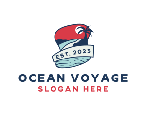 Beach Travel Vacation logo design