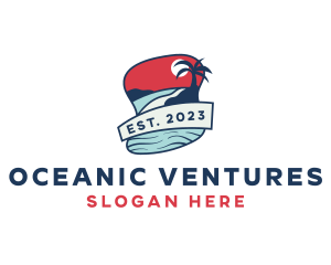 Beach Travel Vacation logo design