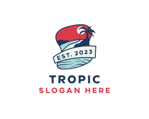 Beach Travel Vacation logo design