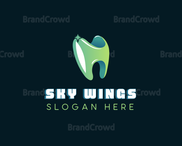 Shiny Sparkling Tooth Logo