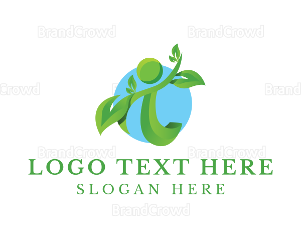 Human Organic Leaves Logo