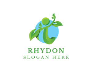 Human Organic Leaves  Logo