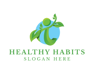 Human Organic Leaves  logo design