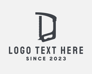 Construction - Hacksaw Carpentry Letter D logo design