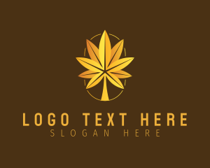 High - Cannabis Autumn Leaf logo design