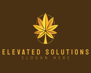 High - Cannabis Autumn Leaf logo design