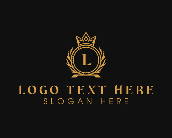 High End - Royal Crown Wreath logo design