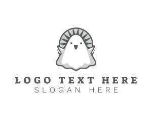 Haunted - Spirit Cute Ghost logo design
