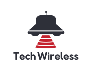 Wireless - UFO Signal Beam logo design