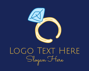 Jewelry Shop - Pink Sapphire Ring Line Art logo design