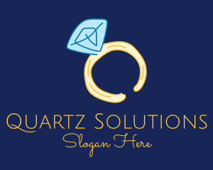Quartz - Pink Sapphire Ring Line Art logo design