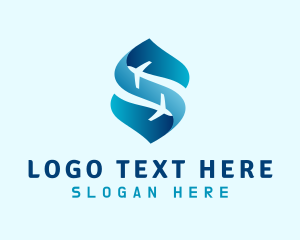 Travel Blogger - Blue Airline Letter S logo design