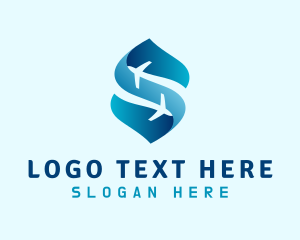 Gradient - Blue Airline Letter S logo design