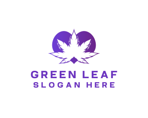 Cannabis - Cannabis Heart Leaf logo design