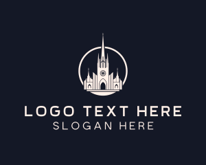 Catholic - Cathedral Church Architecture logo design