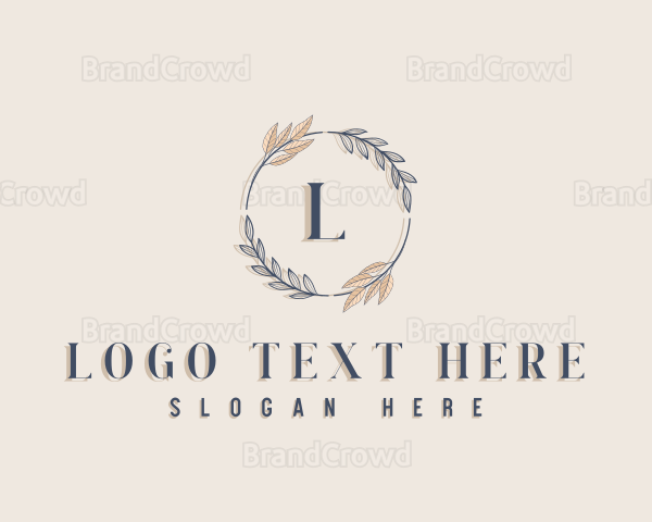 Beauty Leaf Wreath Logo