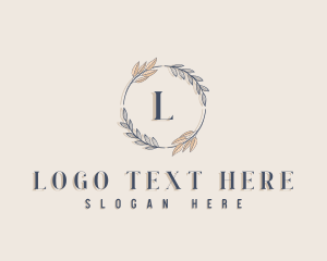 Lettermark - Beauty Leaf Wreath logo design