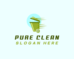 Waste Cleaning Trash Bin logo design