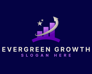 Bar Graph Growth Arrow logo design