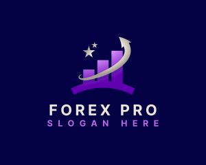 Forex - Bar Graph Growth Arrow logo design