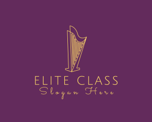 Musical String Harp logo design