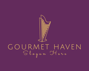 Musical String Harp logo design