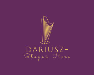 String - Musical String Harp logo design