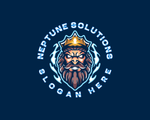 Poseidon God King logo design