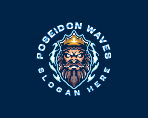 Poseidon God King logo design