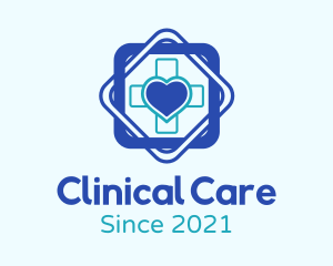 Heart Medical Cross logo design