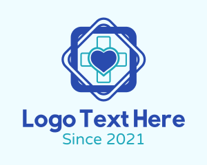 Medtech - Heart Medical Cross logo design