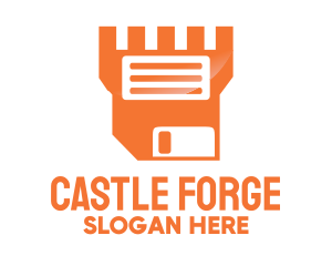 Floppy Disk Castle logo design