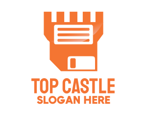 Floppy Disk Castle logo design