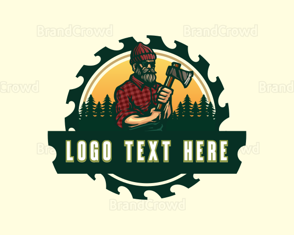 Logger Lumberjack Axe Logo