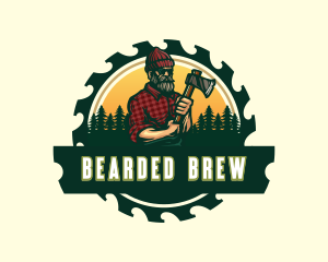 Logger Lumberjack Axe logo design